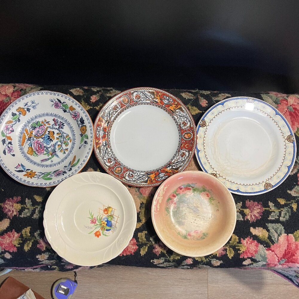 Lot of Antique & Vintage Porcelain / Ironstone Plates Bowls 1800s 1900s Meakin